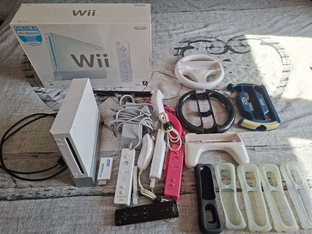 Nintendo Wii + 15 games, Games en Spelcomputers, Ophalen, Gebruikt, Met 3 controllers of meer, Met stuurtje