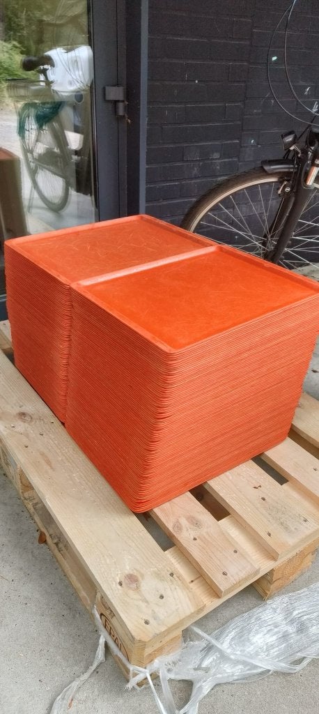 vintage oranje dienblad, Maison & Meubles, Autres marques, Enlèvement, Utilisé, Plastique