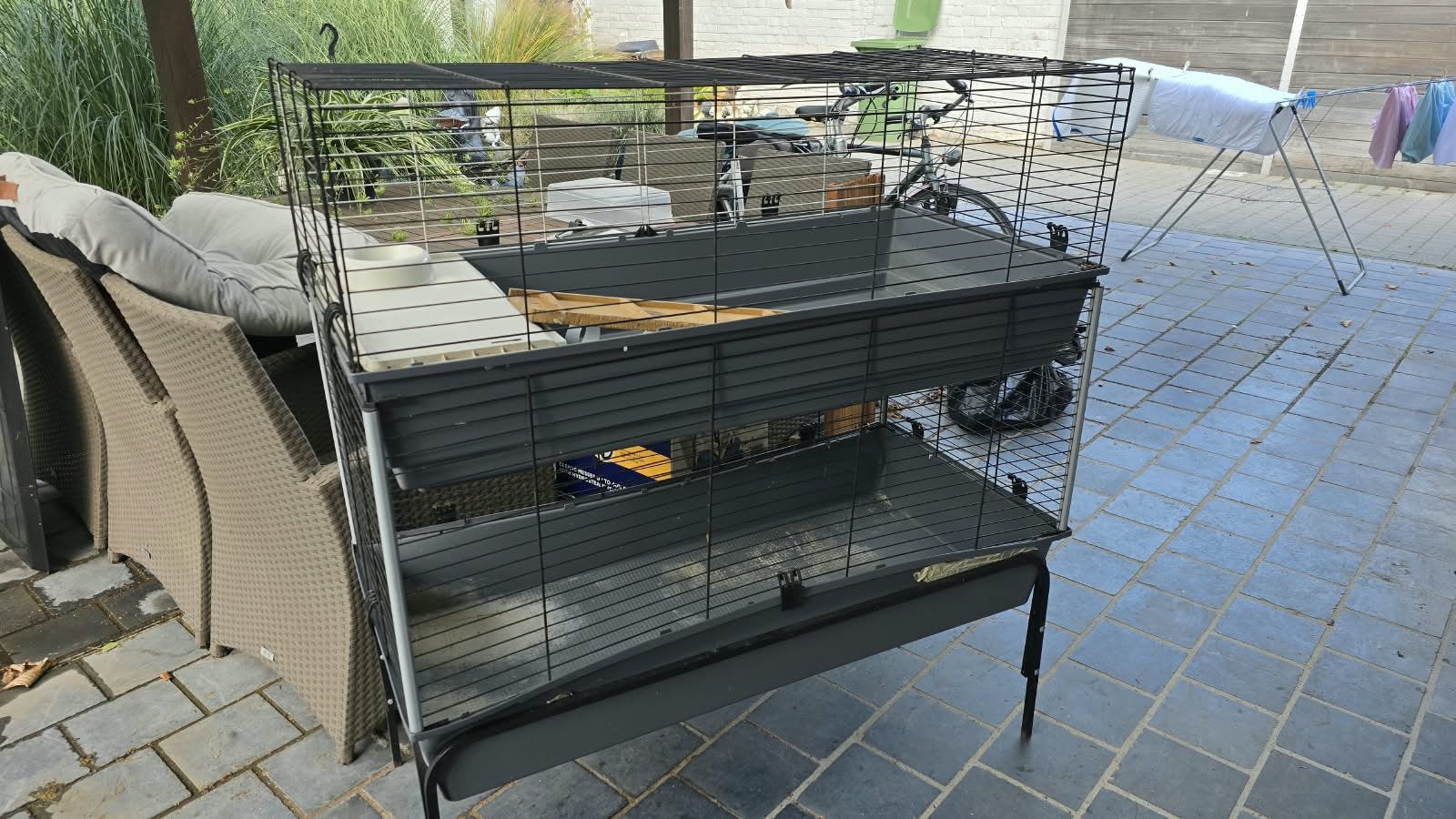 Konijnenhok 2 verdiepingen, Ophalen, Gebruikt, Cavia, 90 cm of meer