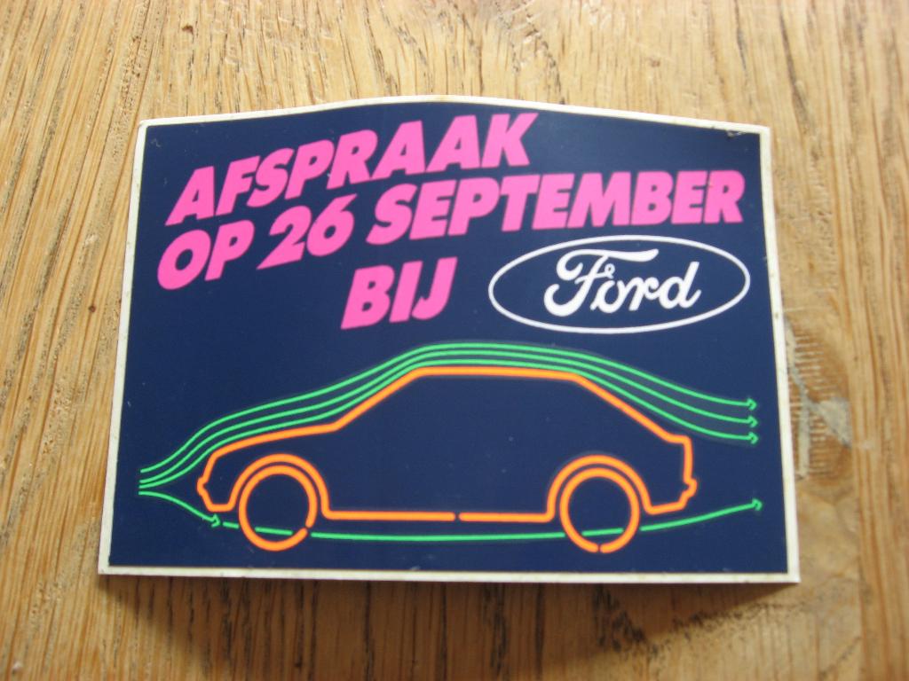 Ford 26 September 1980 Opendeur Vintage Sticker, Verzamelen, Stickers, Ophalen of Verzenden, Nieuw, Auto of Motor