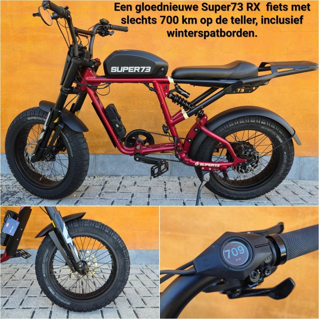 Super 73 RX Carmine Red Elektrische fiets, Fietsen en Brommers, Elektrische fietsen, Ophalen, Zo goed als nieuw, 50 km per accu of meer