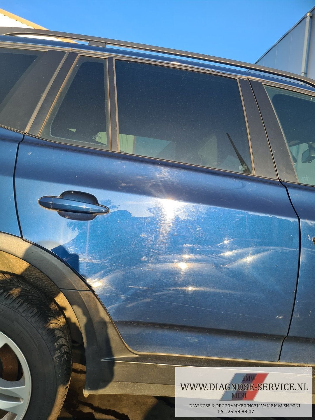 BMW X3 E83 rechts achter deur portier blauw, Ophalen, Gebruikt, -, Deur
