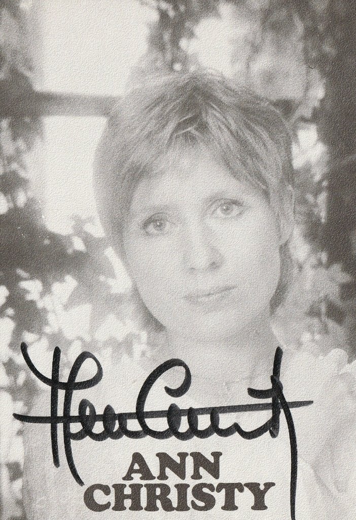 Ann Christy - foto met handtekening - 1975, Ophalen of Verzenden, Zo goed als nieuw, Foto of Kaart, Gesigneerd