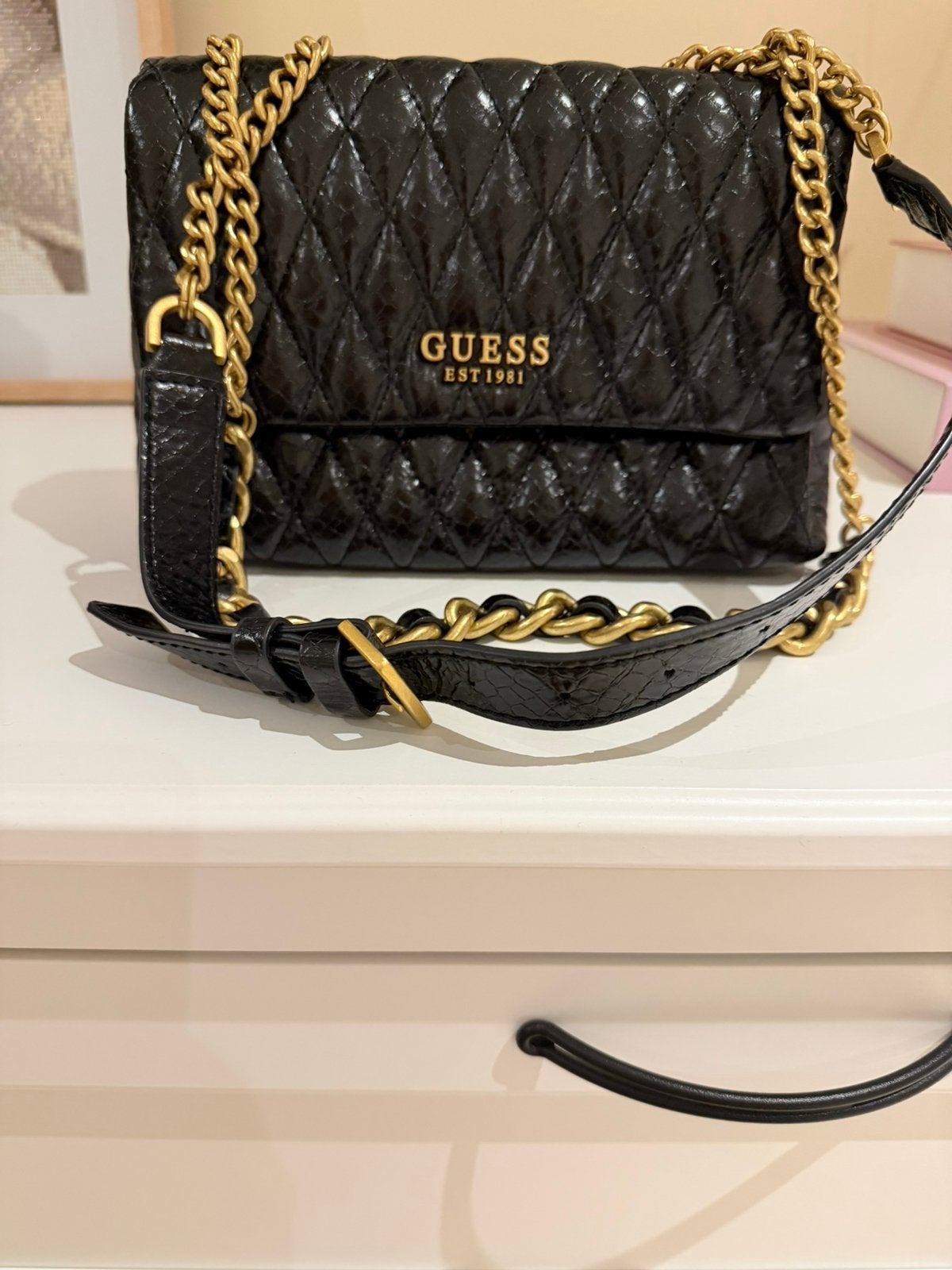 Handtas Guess, Ophalen, Zo goed als nieuw, Zwart, Handtas