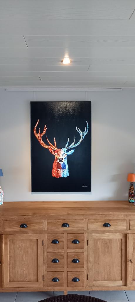 Origineel schilderij CERVUS, Neuf, 75 cm ou plus, Enlèvement, Création originale