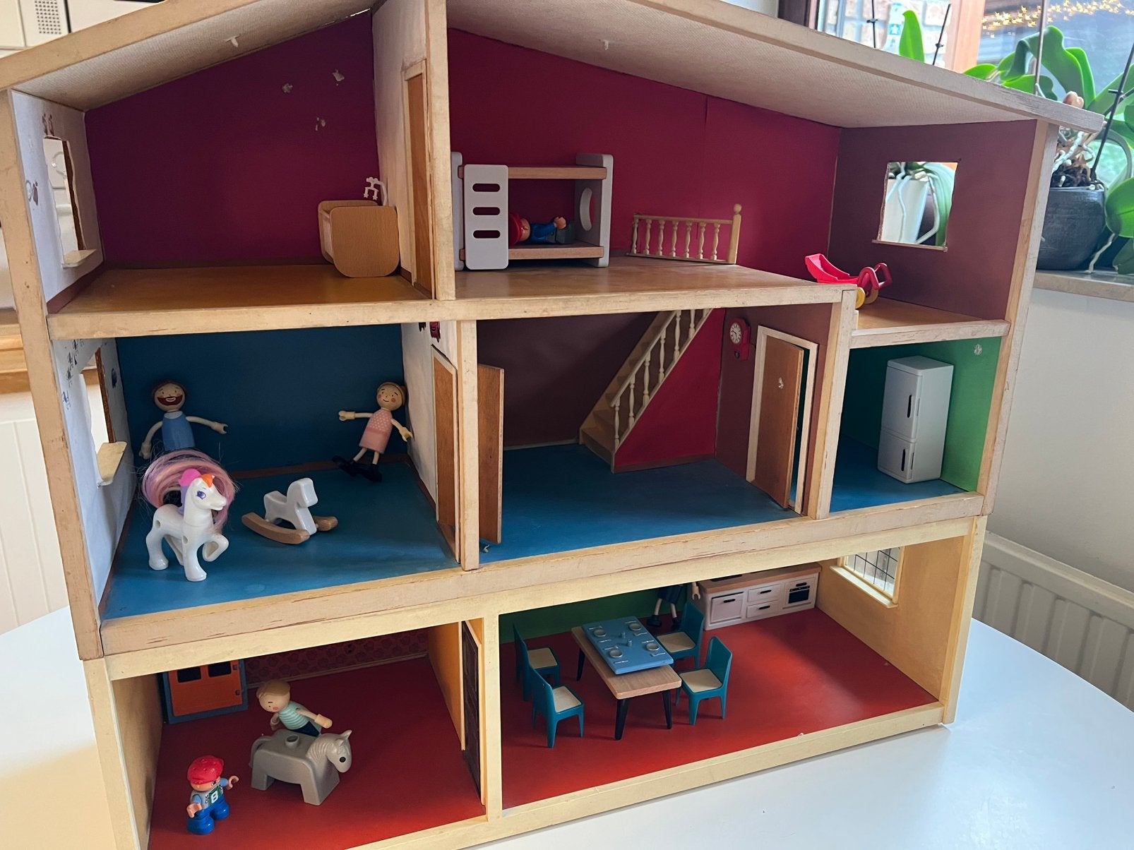 Oud houten poppenhuis, Kinderen en Baby's, Ophalen, Gebruikt, Poppenhuis