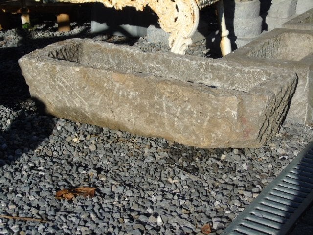bac ou auge en pierre bleu , jardinière , grand choix !!, Moins de 30 cm, Pierre, Enlèvement, Utilisé