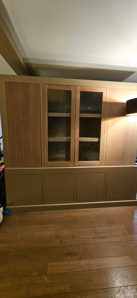 Armoire murale/vitrine (2,40m x 2,2 m) — Idee Woondecoratie, Chêne, 200 cm ou plus, Enlèvement, Utilisé