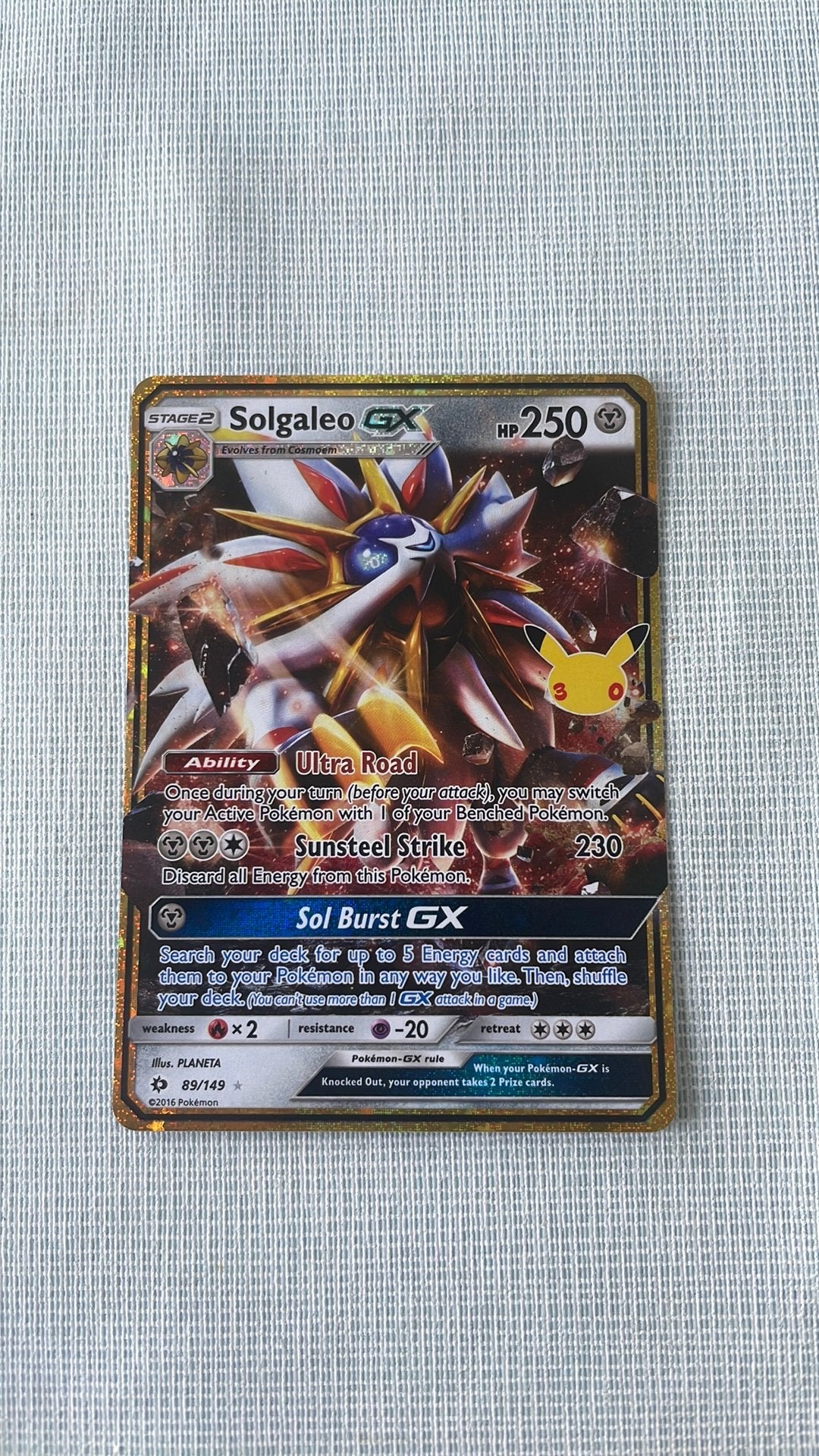 Solgaleo gx 30th anniversary classic collection, Hobby en Vrije tijd, Ophalen of Verzenden, Nieuw, Losse kaart, Foil