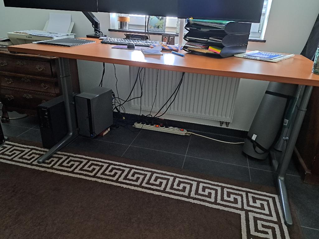 2 bureau tafels, Huis en Inrichting, Bureaus, Ophalen, 160 cm, Gebruikt, Hout