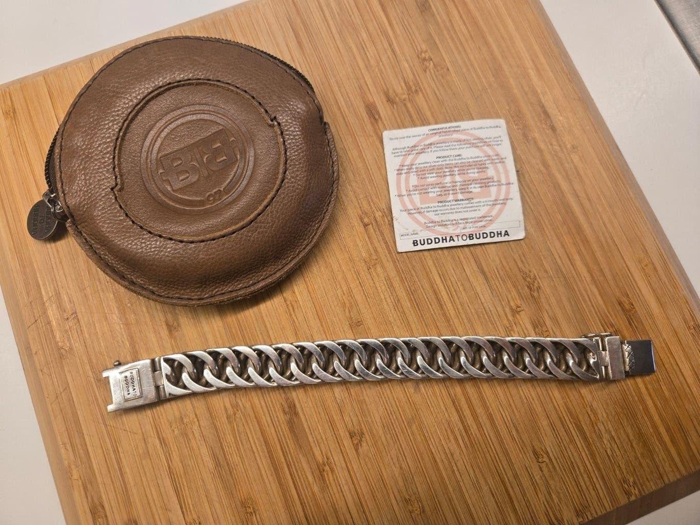 Très joli bracelet Bouddha To Bouddha en argent massif, Enlèvement, Argent, Argent
