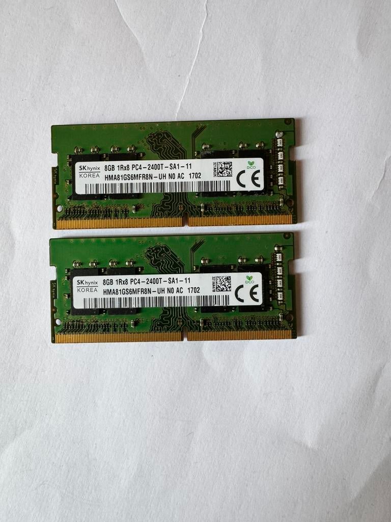 RAM 8+8=16 GB, Informatique & Logiciels, Mémoire RAM, 8 GB, DDR4, Enlèvement