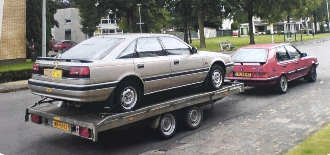 Volvo 360GLT sportvelgen banden Mazda 626, Auto-onderdelen, Banden en Velgen, Ophalen, Banden en Velgen