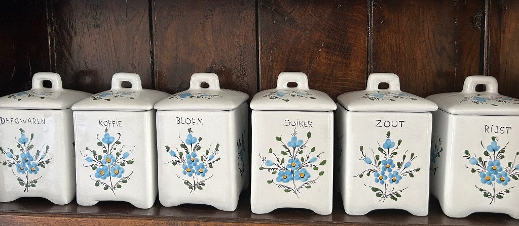 Potten rijst zout suiker deegwaren, Huis en Inrichting, Keuken | Potten en Pannen, Ophalen, Zo goed als nieuw, Steen/keramiek