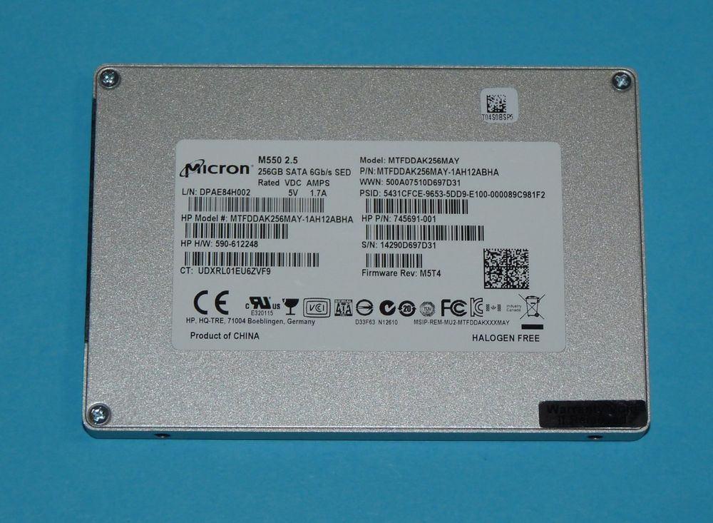 256Gb SSD Micron M550, Computers en Software, Harde schijven, Intern, Gebruikt, Ophalen of Verzenden, Laptop