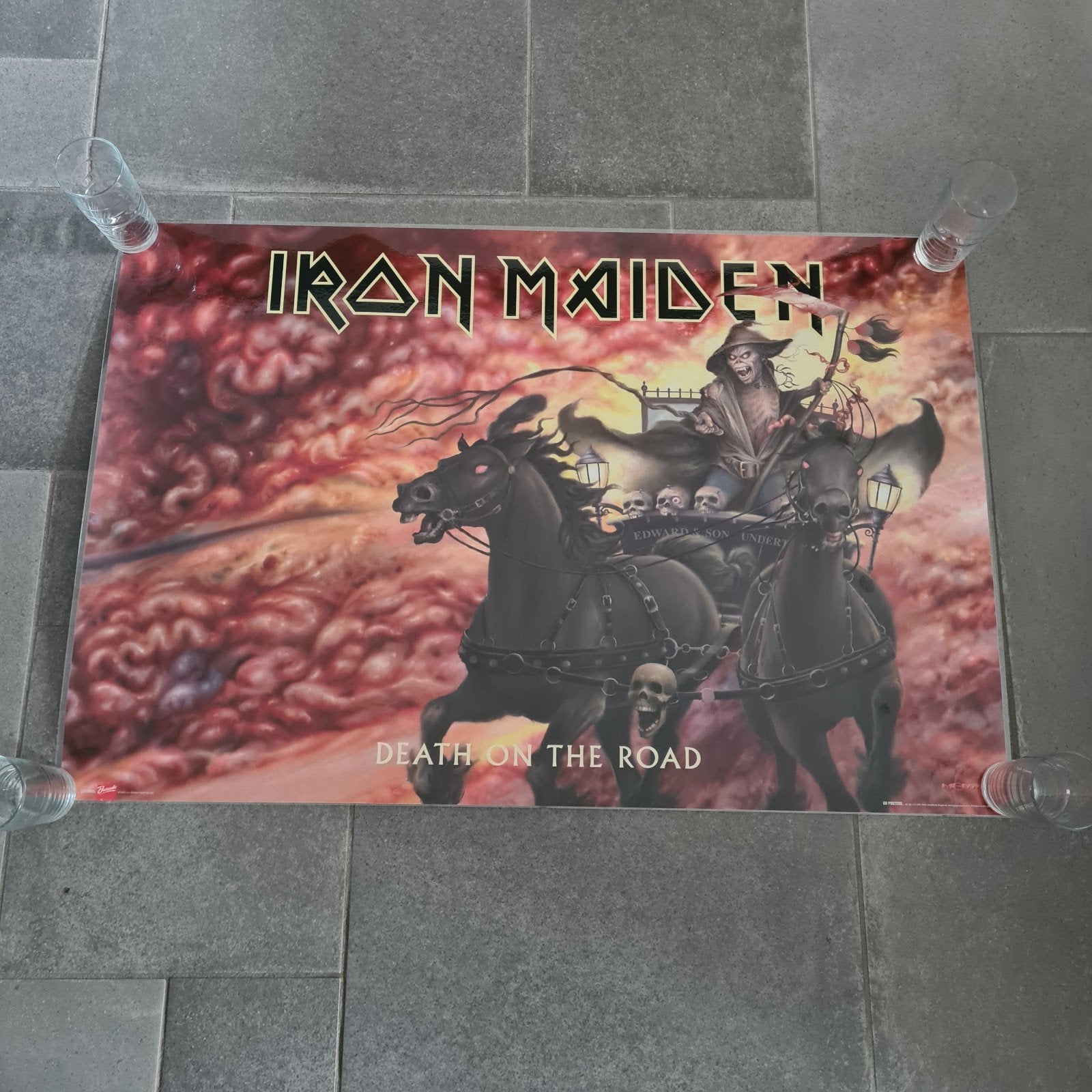 Affiche d'Iron Maiden Death on the Road., CD & DVD, Vinyles | Hardrock & Metal, Enlèvement ou Envoi, 2000 - 2009, Comme neuf