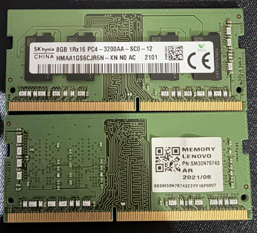 RAM DDR4 16GB (2x8GB) SK Hynix 3200 MHz, DDR4, Comme neuf, Enlèvement, Laptop