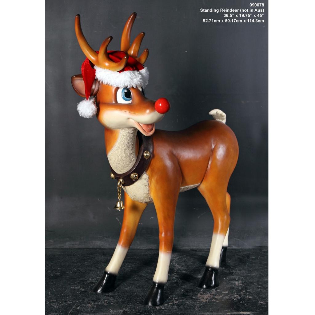 Standing Reindeer – Rendier verlichte Neus Hoogte 115 cm, Diversen, Ophalen, Nieuw
