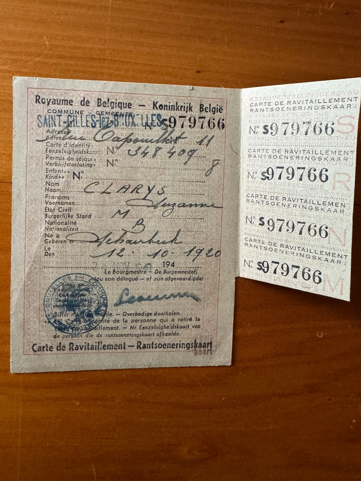 Rantsoeneringskaart WOII, Verzamelen, Militaria | Tweede Wereldoorlog, Overige typen, Ophalen of Verzenden