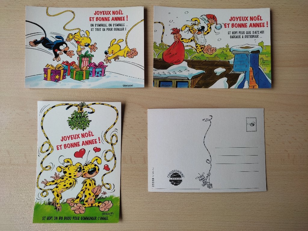 3 cartes postales marsupilami (Pub. limonade Chaudfontaine)., Collections, Enlèvement ou Envoi, Autres personnages, Neuf, Image, Affiche ou Autocollant