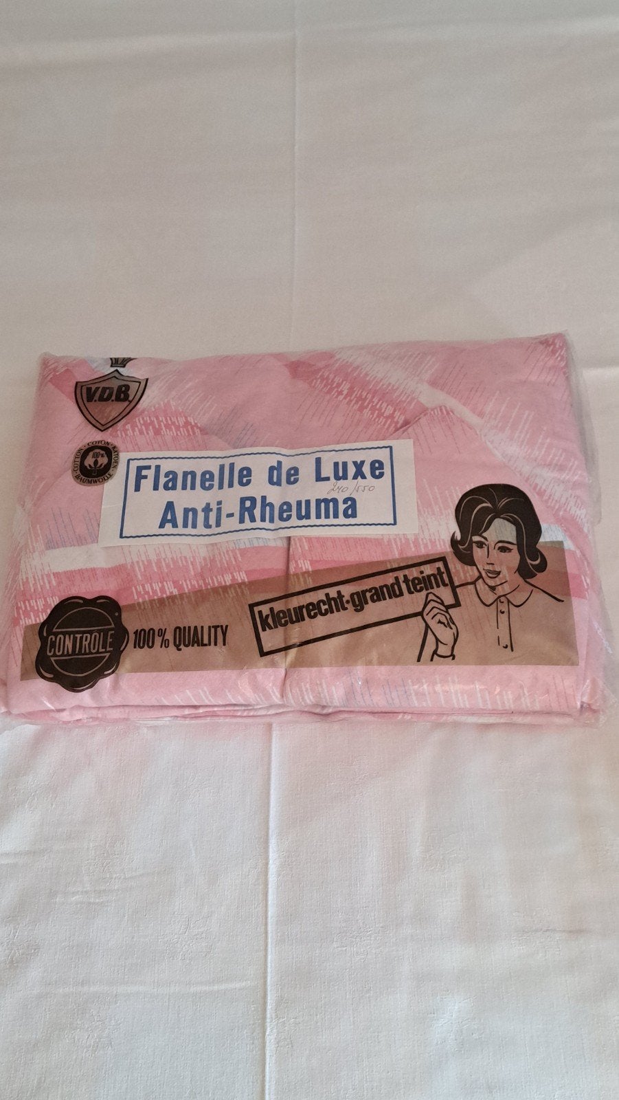 Flanellen lakenset V.D B.Anti Rheuma 240 x 275 cm, Huis en Inrichting, Beddengoedset, Katoen, Ophalen of Verzenden, Overige merken