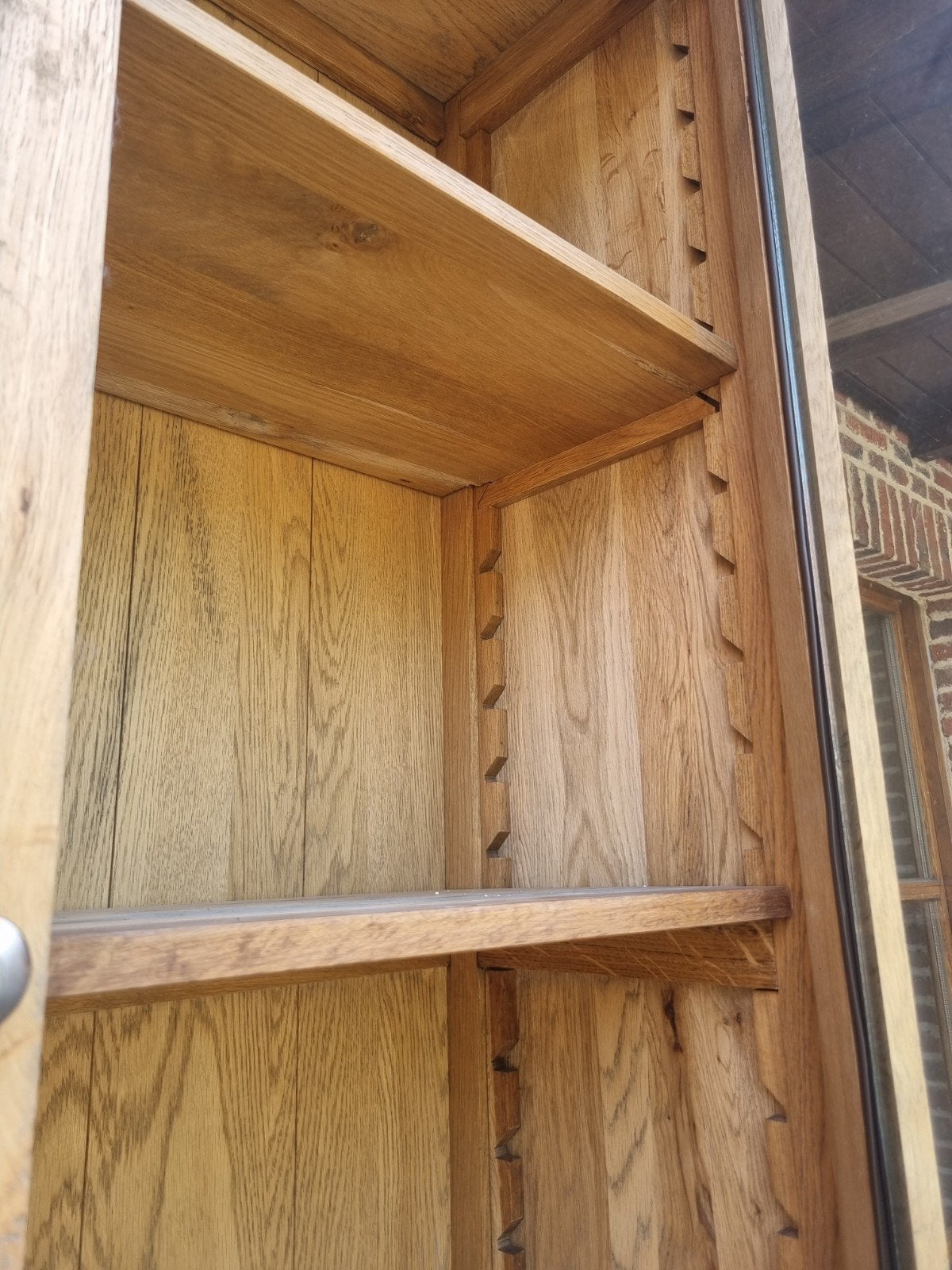 Eiken buffetkast/vitrinekast GRATIS LEVERING, Huis en Inrichting, Kasten | Buffetkasten, Ophalen, 200 cm of meer, ., Eikenhout