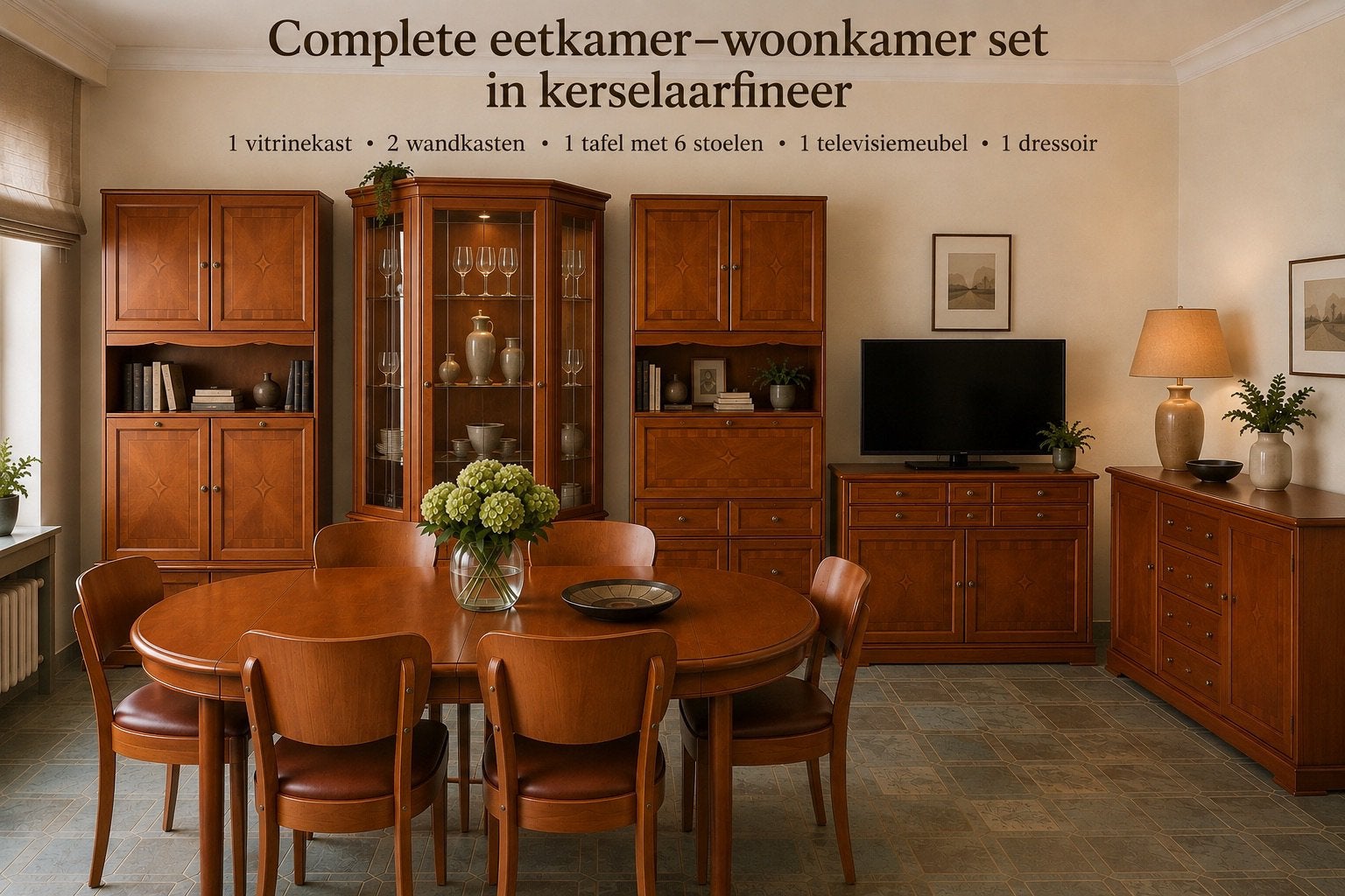 Complete eetkamerset, kerselaar, Huis en Inrichting, Complete eetkamers, Ophalen, Gebruikt