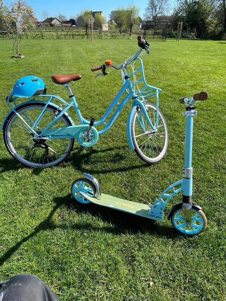 Meisjes fiets en step, Ophalen, Gebruikt, 22 inch, Versnellingen