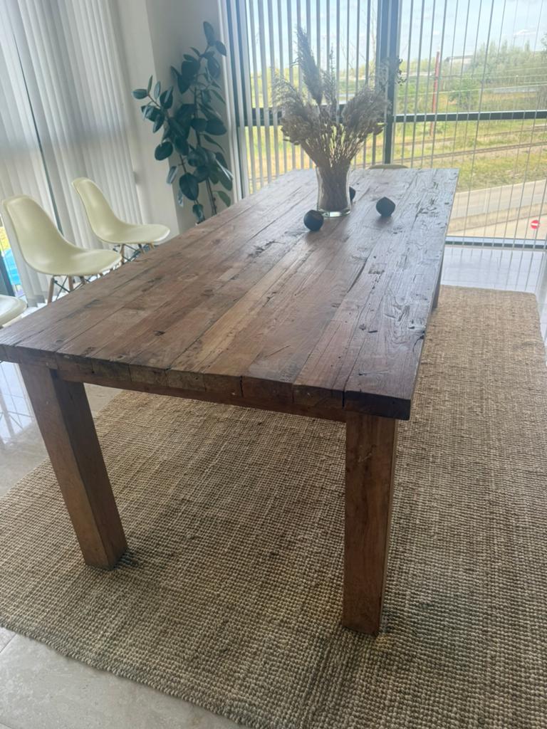 Teak tuintafel 250cm x 100 cm, Ophalen of Verzenden, Zo goed als nieuw