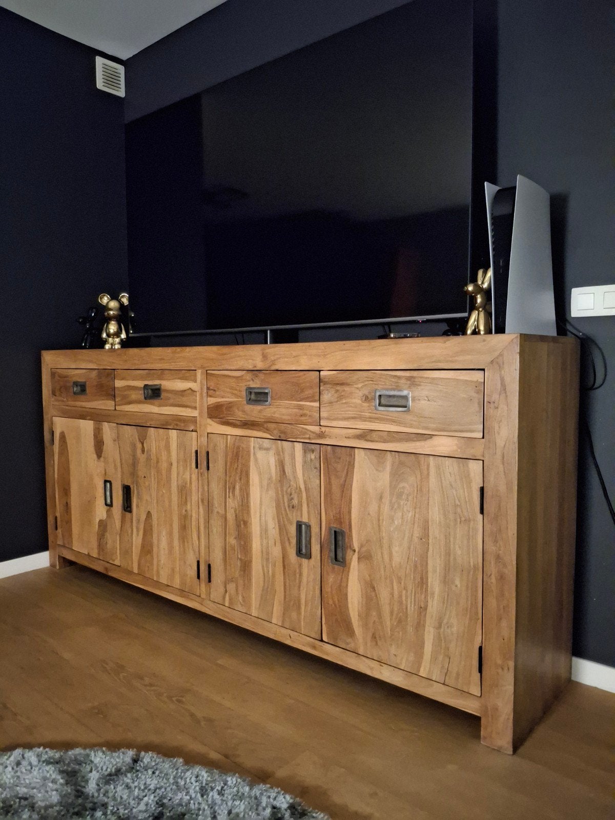 teak dressoir massief, Huis en Inrichting, Ophalen, Zo goed als nieuw, Teakhout, Met lade(s)