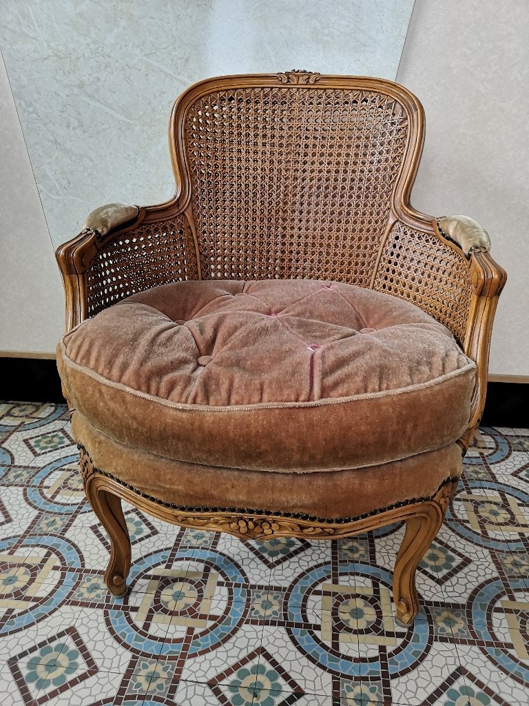 Fauteuil ancien de style Louis XV, Maison & Meubles, Moins de 75 cm, Moins de 150 cm, Banc droit, Bois