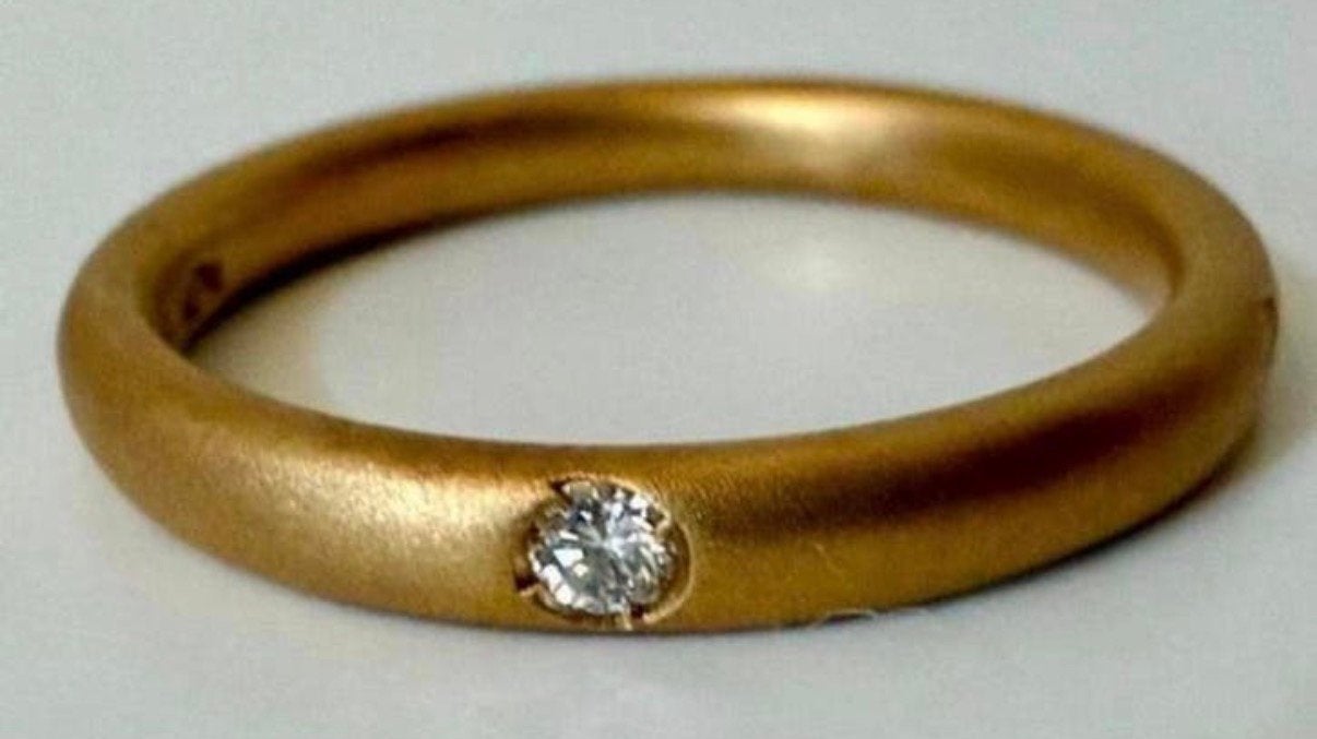 Nieuwe Pomellato 18 karaat gouden (trouw) ring met diamant!, Nieuw, Ophalen of Verzenden, Kleiner dan 17, Met edelsteen