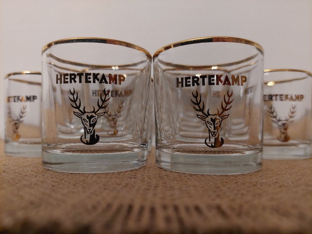 Verres Hertekamp à bords dorés — 12 pièces, Collections, Enlèvement ou Envoi, Neuf, Verres et Verres à shot
