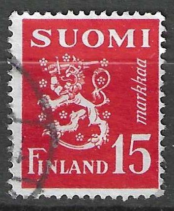 Finland 1952 - Yvert 385 - Wapenschild - 15 m. (ST), Postzegels en Munten, Postzegels | Europa | Scandinavië, Verzenden, Finland