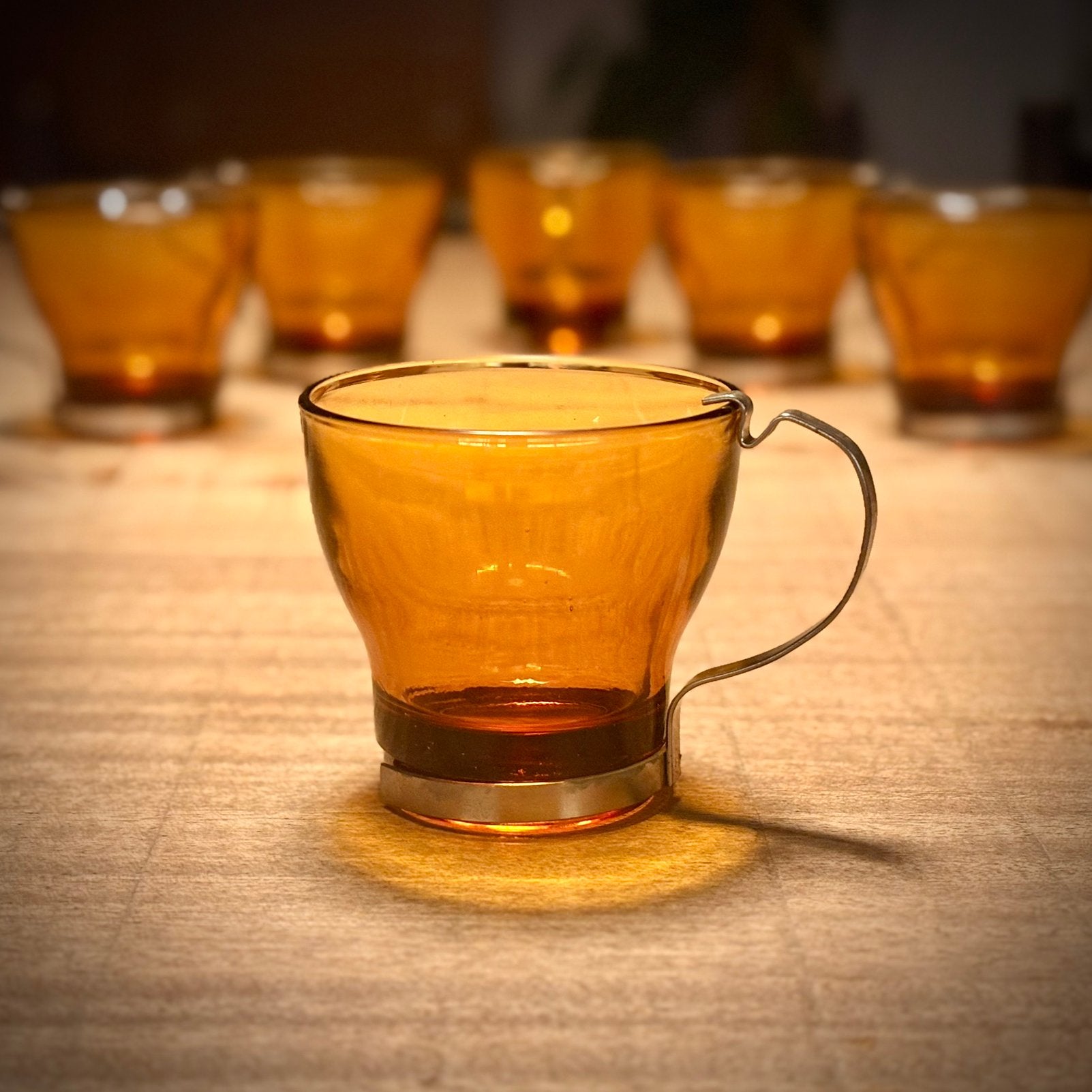 6 Supercoole Vintage Espresso Glaasjes, Huis en Inrichting, Keuken | Servies, Gebruikt, Overige merken, Vintage, Ophalen of Verzenden