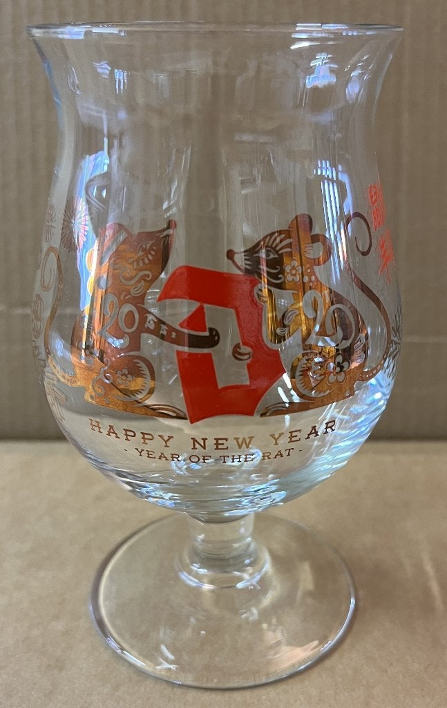 Duvel - Chinees glas - Happy New Year 2020- Year of the rat, Enlèvement ou Envoi, Neuf, Verre ou Verres, Duvel