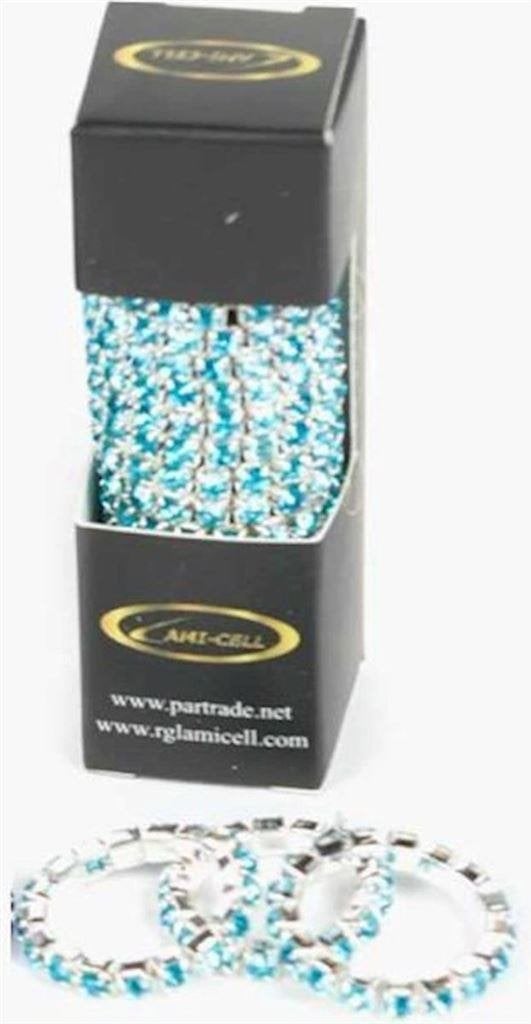 Vlechtelastiekjes met diamantjes Licht Blauw - Paardenelasti, Dieren en Toebehoren, BR, Ophalen of Verzenden, Nieuw