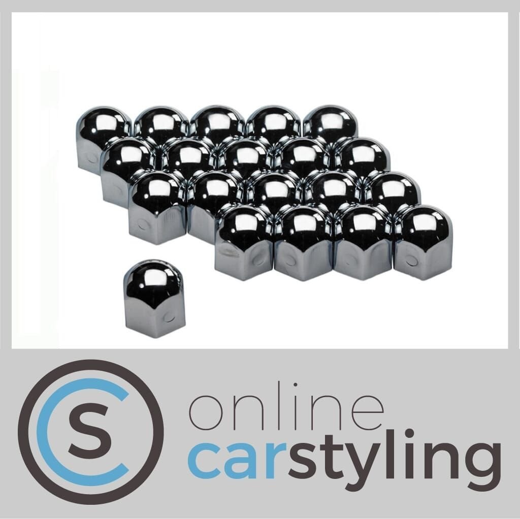 Universele wielmoerkapjes 17mm Chroom 20 stuks, Neuf, -, -, -