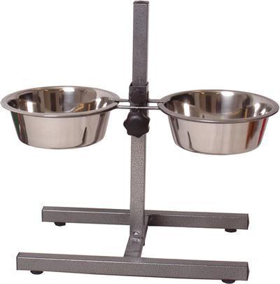 H-staander met inox eetkommen 17cm, Dieren en Toebehoren, Ophalen, Verstelbaar, Nieuw