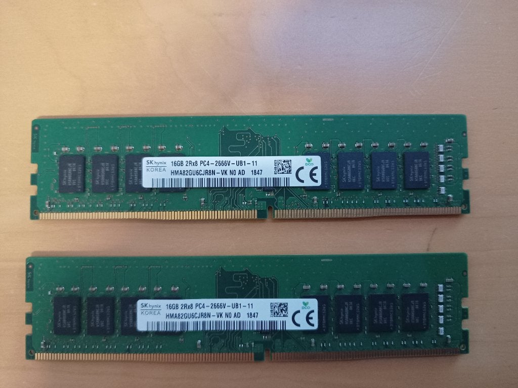 32GB-> 2x16GB PC4 2666V voor desktop, Enlèvement ou Envoi, DDR4, Desktop