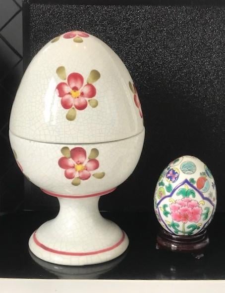 Vintage Cloisonne Ei juwelendoos Ei Porselein😍💎✨💑🤗👌, Ophalen of Verzenden