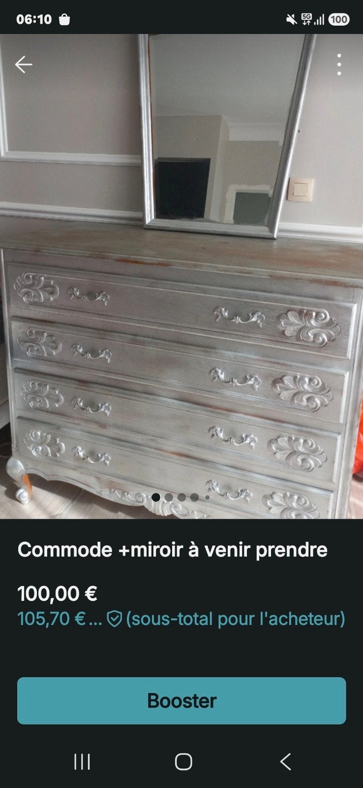 ensemble commode +miroir, Enlèvement