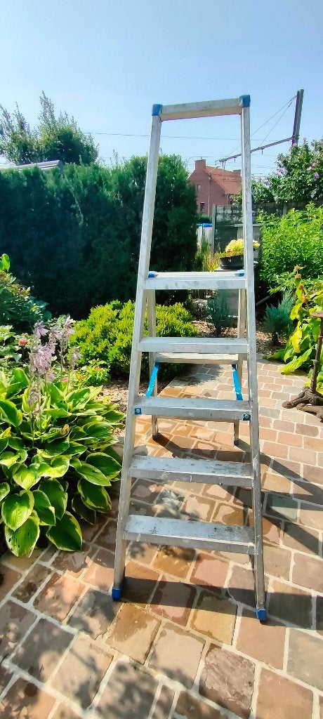 Ladder aluminium, Doe-het-zelf en Bouw, Ladders en Trappen, Ophalen, Gebruikt, Ladder, Minder dan 2 meter