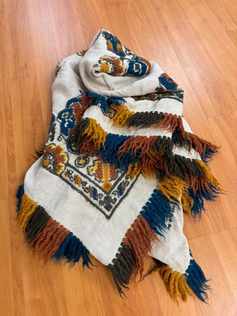 Tafelkleed jaren '70 geborduurd linnen 155/113 cm, Antiek en Kunst, Ophalen of Verzenden