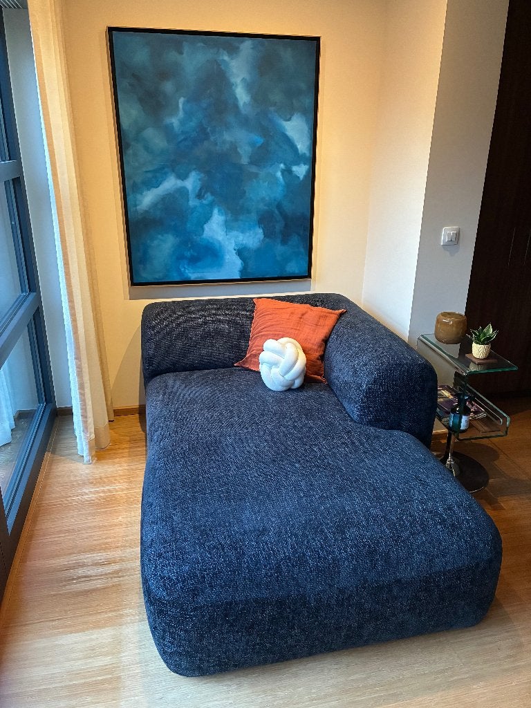 2 Losse zetels / Indigo Blauw, Maison & Meubles, Comme neuf, Enlèvement, Tissus, Modern