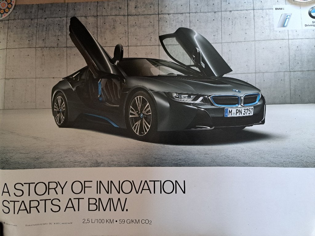 Poster BMW i8, Boeken, Ophalen of Verzenden, Zo goed als nieuw, BMW