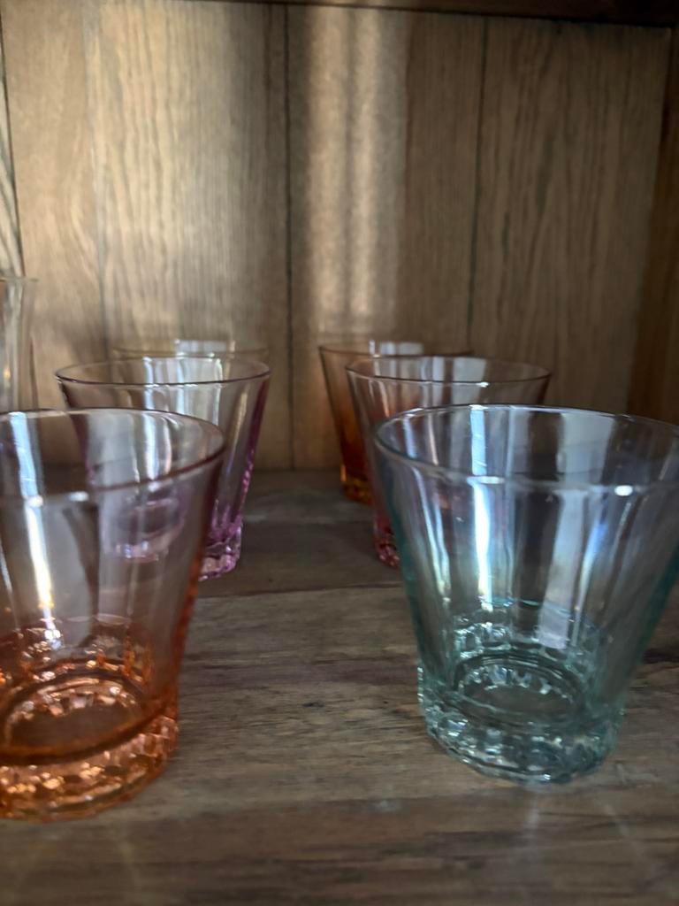 Retro glazen, Verzamelen, Glas en Drinkglazen, Ophalen, Zo goed als nieuw