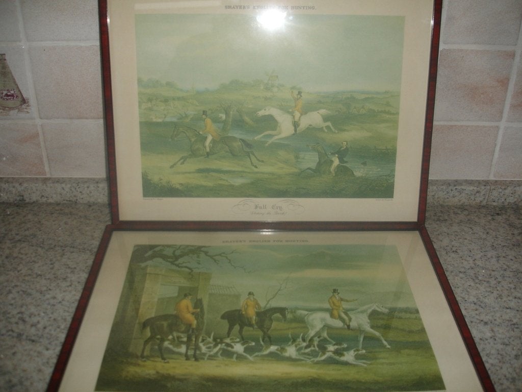 2 kaders Shayer's Englisch Fox Hunting voor € 8,00, Antiek en Kunst, Ophalen of Verzenden