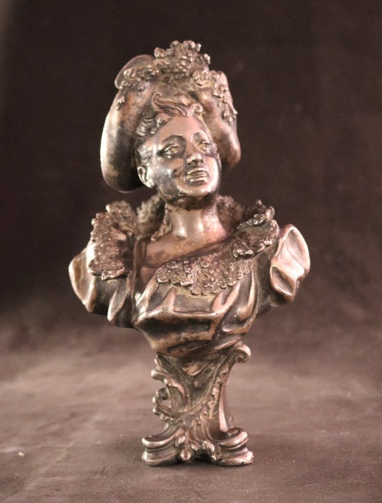 Kleine gesigneerde Art Nouveau buste, Ophalen of Verzenden, Art nouveau, Buste