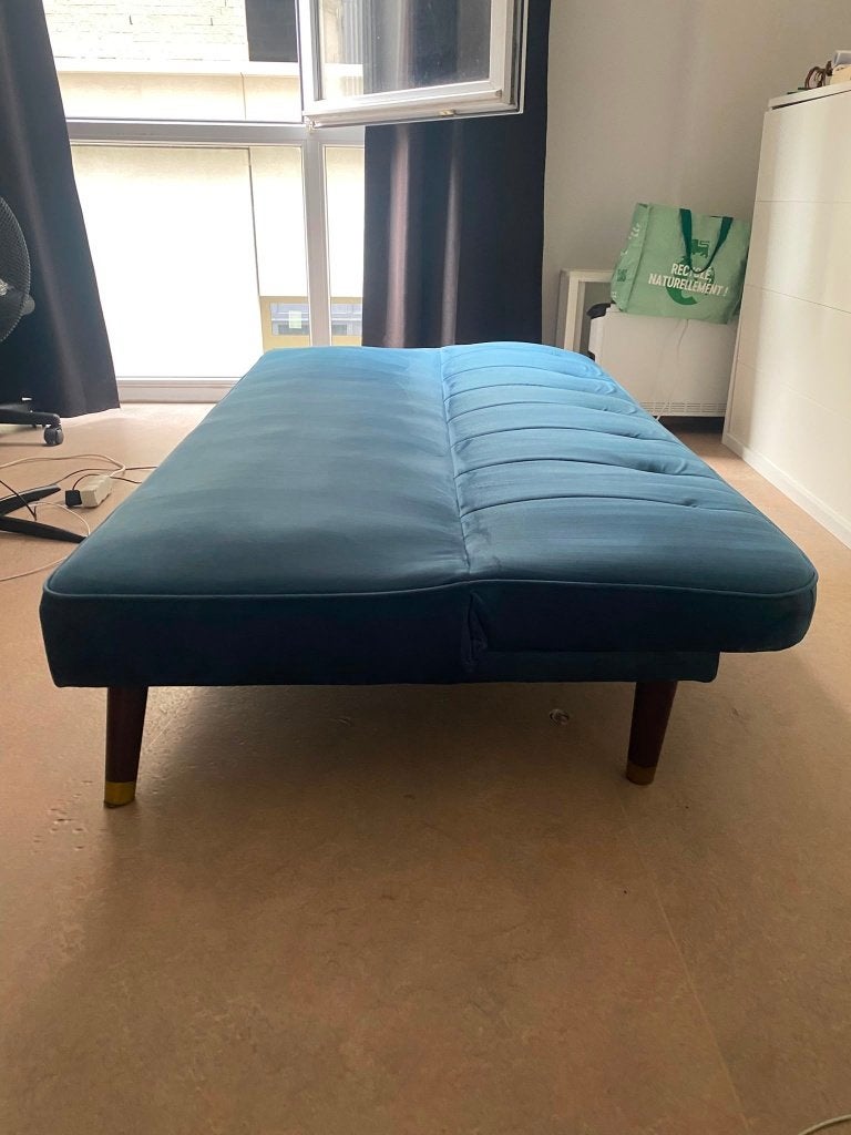 Sofa Bed | 3 Seater | Velvet Blue, Ophalen, Zo goed als nieuw